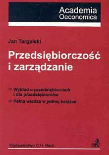 Okładka: Jan Targalski - Przedsiębiorczość i zarządzanie