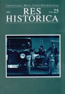 Okładka:  Redakcja pisma Res Historica - Res Historica Tom 25