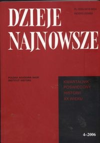 Okładka: Tadeusz Wolsza - Dzieje najnowsze 4/2006