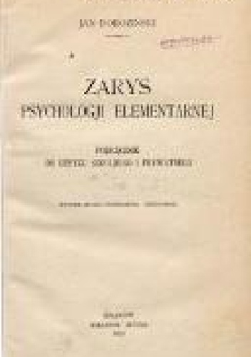 Okładka: Jan Doroziński - Zarys psychologii elementarnej