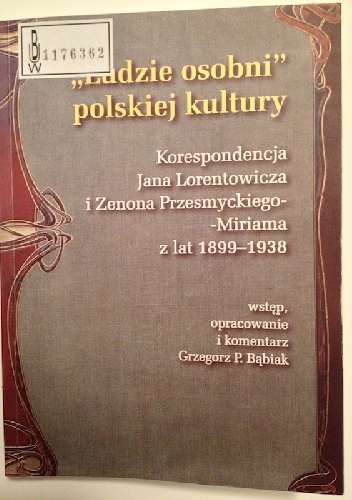 Okładka: Zenon Przesmycki - "Ludzie osobni" polskiej kultury