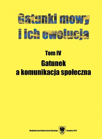 Okładka: Danuta Ostaszewska - Gatunek a komunikacja społeczna
