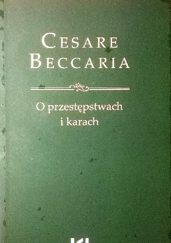 Okładka: Cesare Beccaria - O przestępstwach i karach