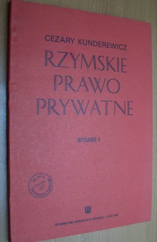 Okładka: Cezary Kunderewicz - Rzymskie prawo prywatne