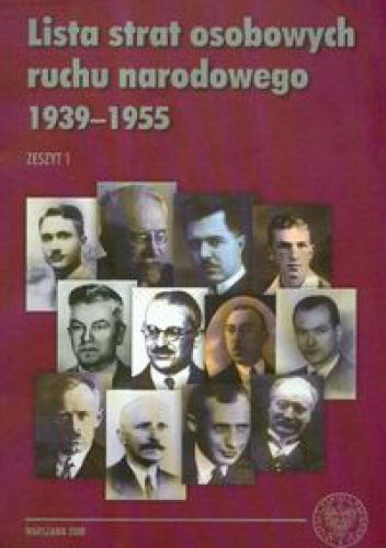 Okładka: Wojciech Muszyński - Lista strat osobowych ruchu narodowego 1939-1955 zeszyt 1