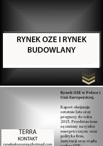 Okładka:  praca zbiorowa - RYNEK OZE I RYNEK BUDOWLANY