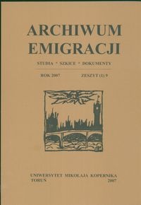 Okładka: Mirosław Adam Supruniuk - Archiwum Emigracji tom 9