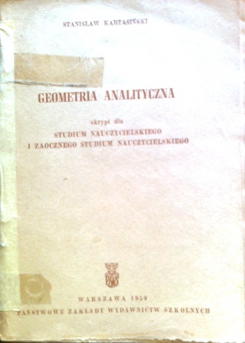 Okładka: Stanisław Kartasiński - Geometria analityczna